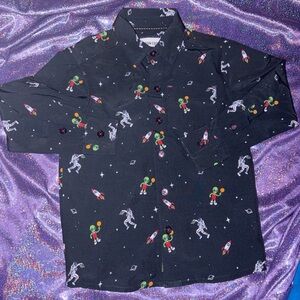 Alien Basketball Button Up Shirt